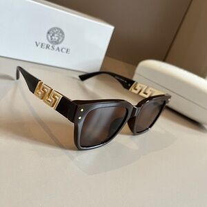 Versace Black Sunglasses with Gold Accents